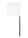 Rick Owens Drkshdw Boat-neck Cotton Top In White