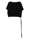 Rick Owens Drkshdw Boat-neck Strap-detail Top In Black