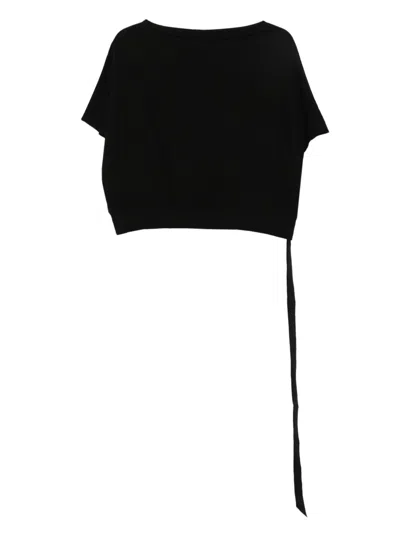 Rick Owens Drkshdw Boat-neck Strap-detail Top In Black