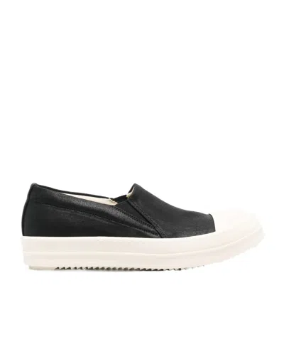 Rick Owens Drkshdw Round Toe Low-top Casual Shoes In Black