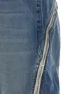 Rick Owens Drkshdw 'bolan Banana' Blue Jeans With Front Slits With Zip In Animal Print