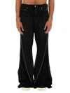 Rick Owens Drkshdw Bolan Banana Jeans With Zip Detail In Black