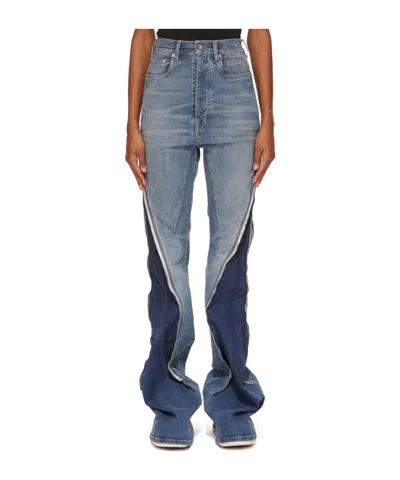 Rick Owens Drkshdw Belt-loop Jeans In Blue