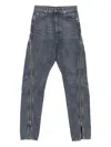 Rick Owens Drkshdw Bolan Banana Zip-detail Jeans In Gray