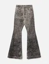 Rick Owens Drkshdw Drkshdw By Rick Owens Distressed Black Flared Denim Pants With Five-pocket Design In Brown