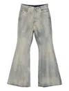 Rick Owens Drkshdw Bolan Flared Jeans With A Faded Effect In Blue