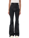 Rick Owens Drkshdw High-rise Waist Flared Leg Trousers In Black