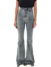 Rick Owens Drkshdw Drkshdw By Rick Owens Woman Jeans Blue Size 26 Cotton, Elastomultiester, Rubber In Blue