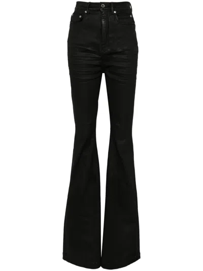 Rick Owens Drkshdw High-waisted Flared Jeans In Black