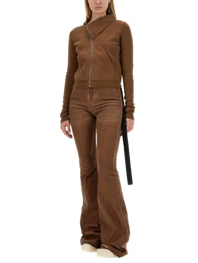 Rick Owens Drkshdw Bolan High-waisted Flared Jeans In Brown