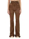 Rick Owens Drkshdw Bolan High-waisted Flared Jeans In Brown