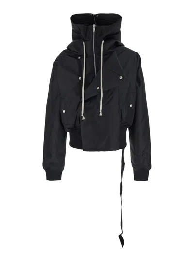 Rick Owens Drkshdw Mens Alice Cropped Woven Parka Black