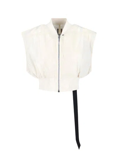 Rick Owens Drkshdw Bomber Jacket "babel Tatlin" In White