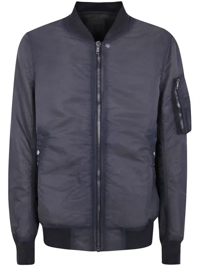 Rick Owens Drkshdw Zip-fastening Bomber Jacket In Blue