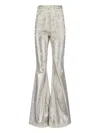 Rick Owens Drkshdw Straight Trousers Flared Metallic Finish In Metallic