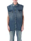 Rick Owens Drkshdw Indigo Hollywood Sl Tommy Jumbo Denim Overshirt