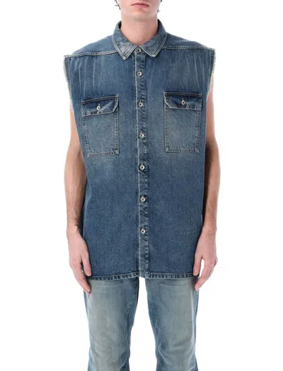 Rick Owens Drkshdw Boxy-fit Sleeveless Denim Outer Shirt