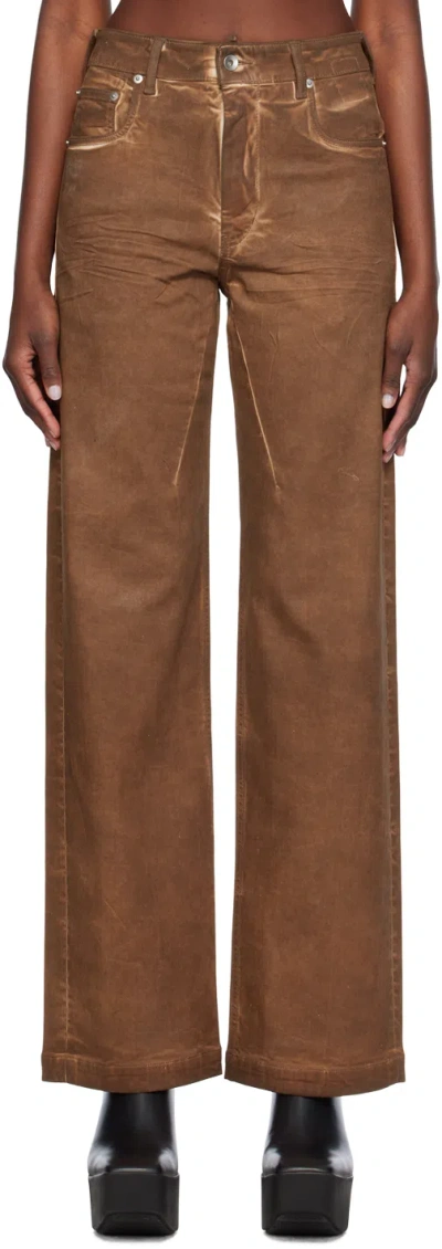 Rick Owens Drkshdw Brown Bolan Jeans In 54 Henna Brown