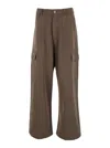 RICK OWENS DRKSHDW BROWN CARGO TROUSERS IN COTTON MAN