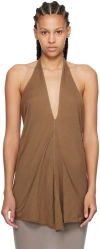 Rick Owens Drkshdw Brown Halter T Tank Top In 44 Khaki Brown