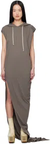 Rick Owens Drkshdw Brown Hollywood Edfu T Maxi Dress In 34 Dust