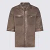 Rick Owens Drkshdw Longline Chest Pockets Jacket In Brown
