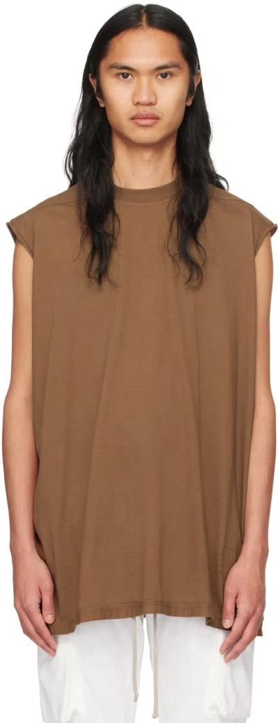 Rick Owens Drkshdw Brown Tarp T-shirt In 44 Khaki Brown