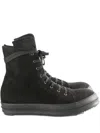 Rick Owens Drkshdw Brushed-effect High-top Sneakers In Gray
