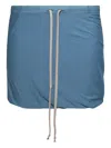 Rick Owens Drkshdw Buds Drawstring Mini Skirt In Blue
