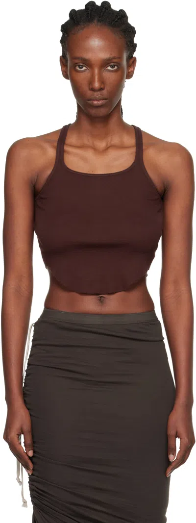 Rick Owens Drkshdw Burgundy Concordians Basic Rib Tank Top In Brown