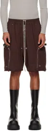 Rick Owens Drkshdw Burgundy Concordians Bauhaus Shorts In Brown