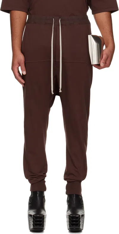 Rick Owens Drkshdw Burgundy Concordians Drawstring Sweatpants