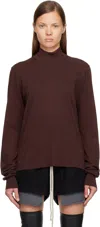 Rick Owens Drkshdw Burgundy Concordians Headon Dbl Turtleneck In Burgundy