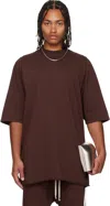 Rick Owens Drkshdw Burgundy Concordians Jumbo Ss T-shirt In Brown