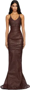 Rick Owens Drkshdw Burgundy Concordians Lido Maxi Skirt In Brown