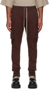 Rick Owens Drkshdw Burgundy Concordians Mastadon Cut Cargo Pants In Brown