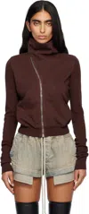 Rick Owens Drkshdw Burgundy Concordians Mountain Sweatshirt In Brown