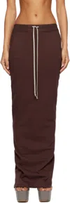 Rick Owens Drkshdw Burgundy Concordians Pull On Pillar Maxi Skirt In Brown