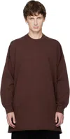 Rick Owens Drkshdw Burgundy Concordians Tommy Ls Sweatshirt In Brown