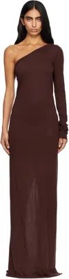 Rick Owens Drkshdw Burgundy Concordians Ziggy Maxi Dress In Brown