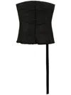 Rick Owens Drkshdw Denim Strapless Bustier Top In Black