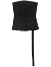 Rick Owens Drkshdw Denim Strapless Bustier Top In Black