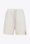 Rick Owens Drkshdw Button And Zip Shorts In Natural
