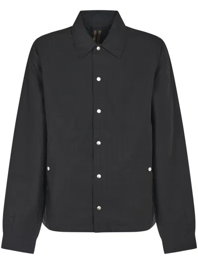 RICK OWENS DRKSHDW BUTTON-UP BLACK JACKET WITH DESIGN
