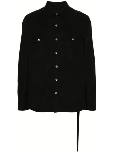 Rick Owens Drkshdw Button-up Cotton Shirt In Black