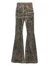 Rick Owens Drkshdw Drkshdw By Rick Owens Distressed Black Flared Denim Pants With Five-pocket Design In Gray