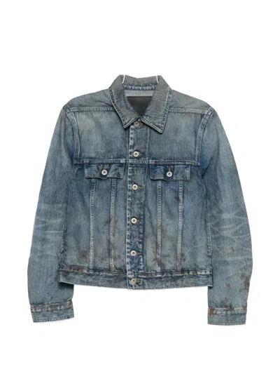 Rick Owens Drkshdw Buttoned Jacket In Blue