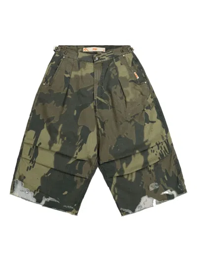 Rick Owens Drkshdw Camouflage-print Shorts In Green
