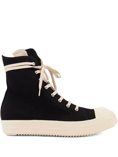 Rick Owens Drkshdw Canvas High-top Sneakers In Black