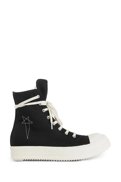Rick Owens Drkshdw Canvas High-top Sneaks In Black